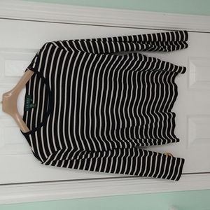 Ralph Lauren Navy and Cream Top 1X